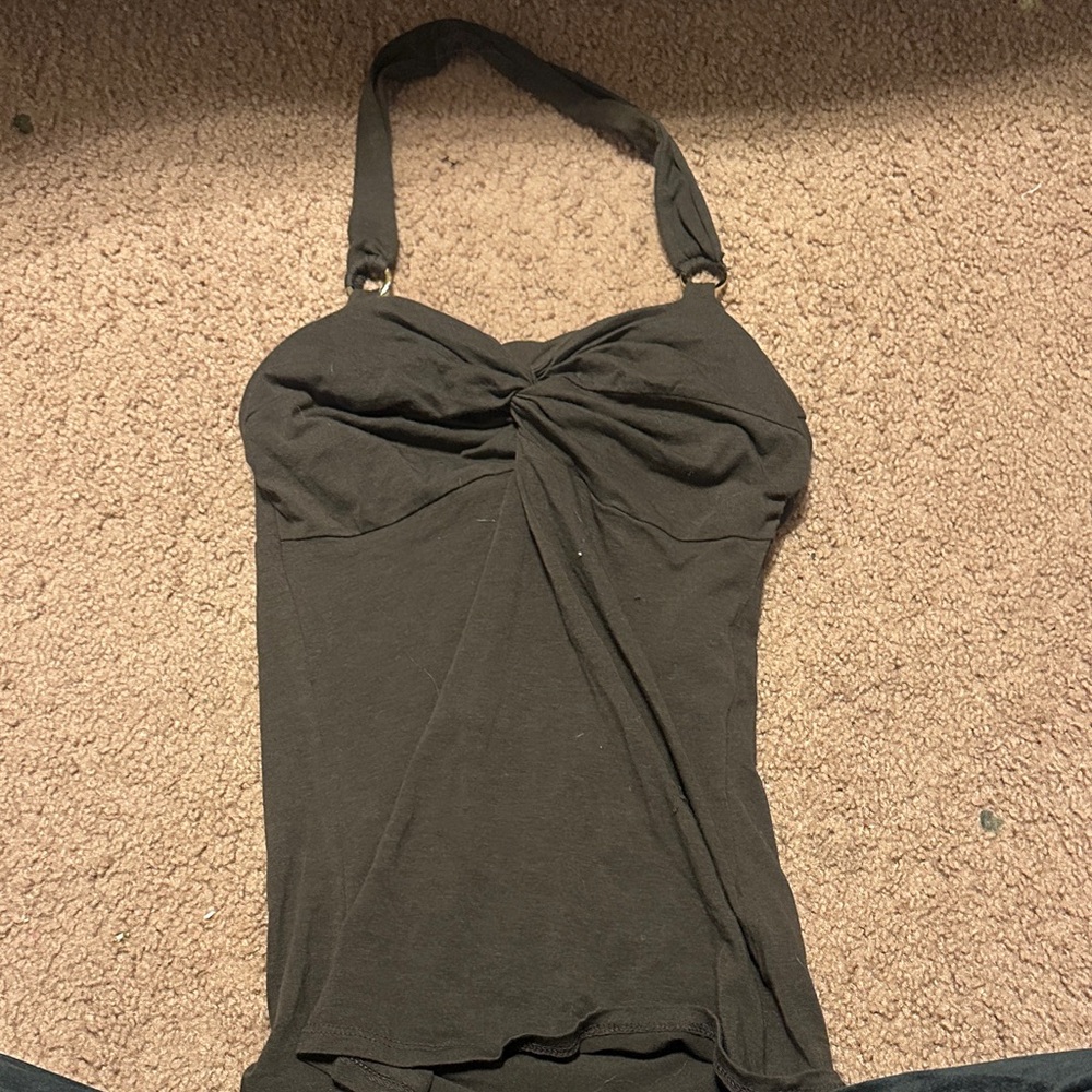Moda International Black Halter Tank Top